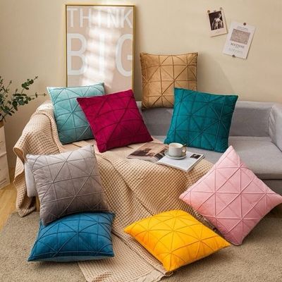 Groothandel Home Textiel Polyester Flannel Fluweel Vierkante Bed Sofa Decoratieve Kussenbedekking